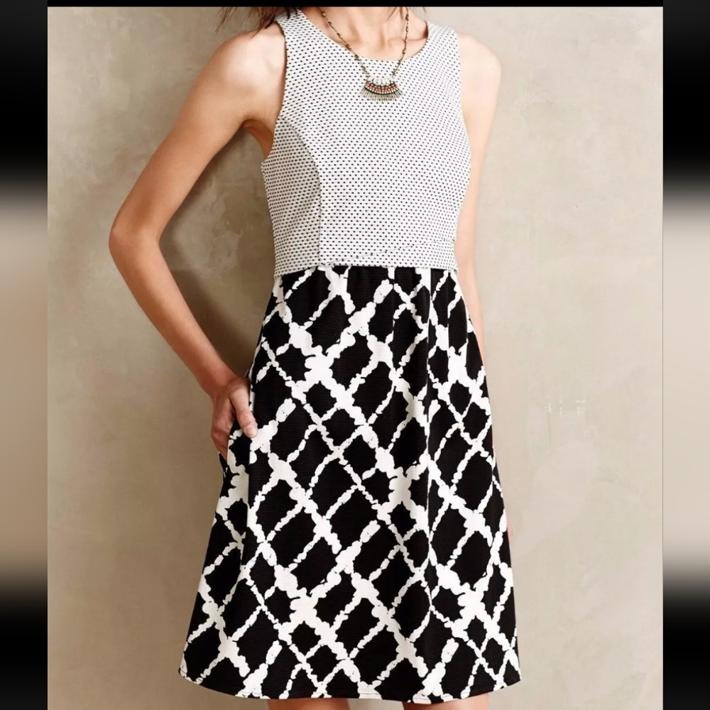ANTHROPOLOGIE Tabitha Sheath Two-Toned Aleida Dress Size 6